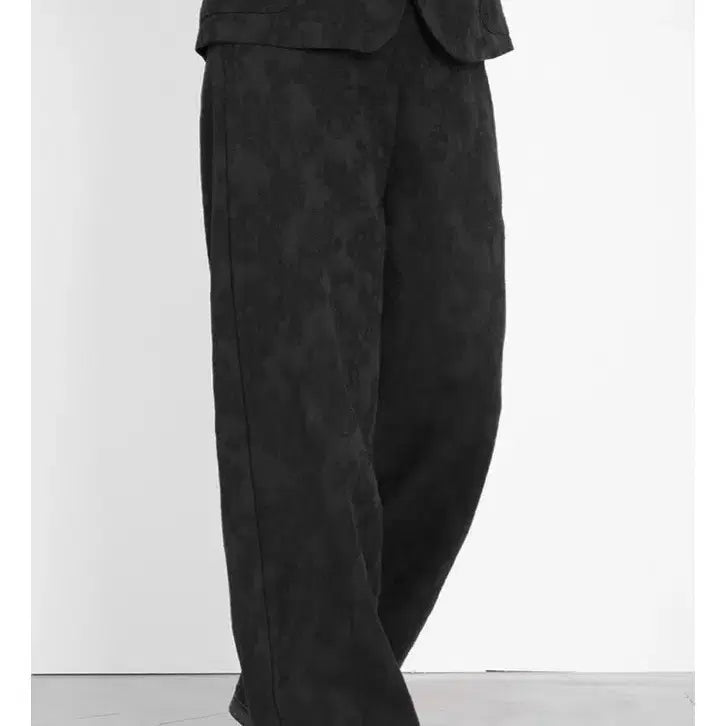 [BUNJANG] Suruk Jacquard Slacks - Black / 수룩 자카드 바지 블랙