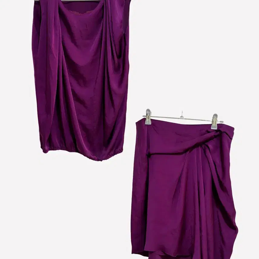 [BUNJANG] Lanvin Collection Purple Blouse and Skirt Set-up / 랑방컬렉션 블라우스 스커트 셋업 M (상의 88 하의67)