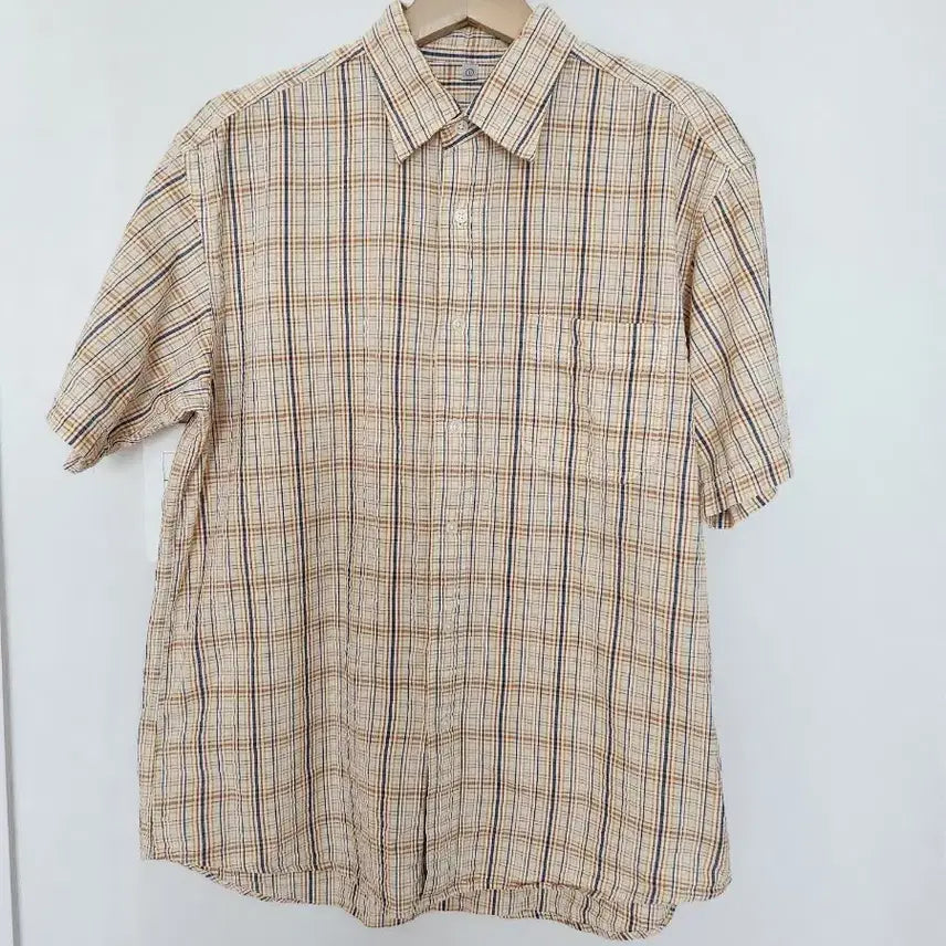 [BUNJANG] Uniqlo Men's Checked Short-Sleeve Shirt - Size L / 남자 유니클로 체크 반팔 셔츠 L