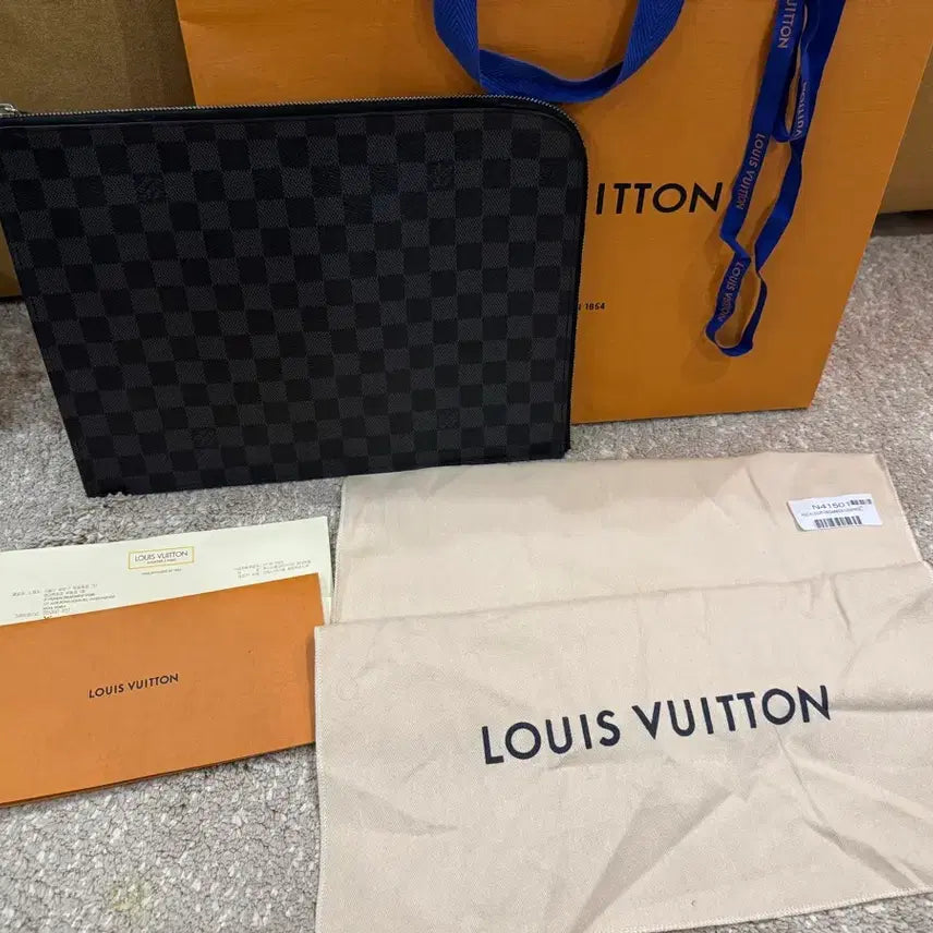 [BUNJANG] Louis Vuitton Monogram Graphite Pochette Jour GM Clutch / 정품 루이비통 클러치 포쉐트주르