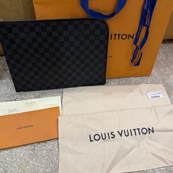 [BUNJANG] Louis Vuitton Monogram Graphite Pochette Jour GM Clutch / 정품 루이비통 클러치 포쉐트주르