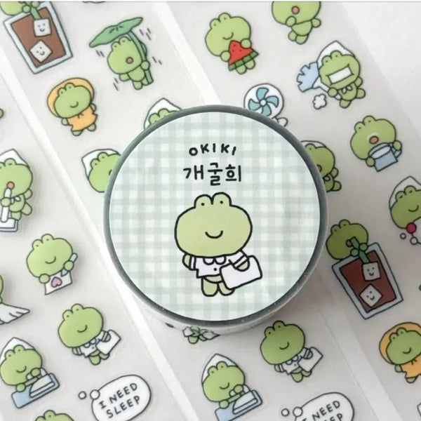[BUNJANG] Okiki Kiss Cut Stickers / (2패턴가격)오키키 키스컷 띵 (개굴희 때지 색종이알파벳)
