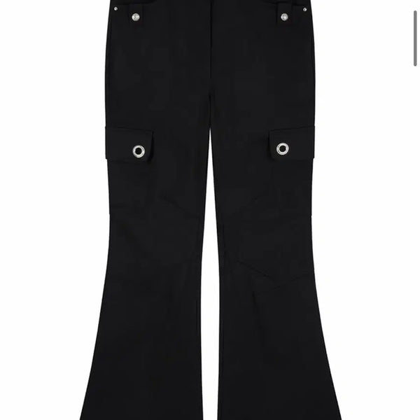 [BUNJANG] Ourseiaour Eyelet Cargo Studded Flare Pants / 아워세이아워 아일렛 카고  스터드 찡 부츠컷 팬츠