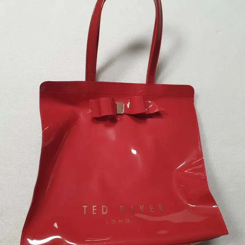 [BUNJANG] Ted Baker London Note-Icon Vinyl Tote Bag Red / 테드베이커 노트아이콘 비닐 토트백 레드