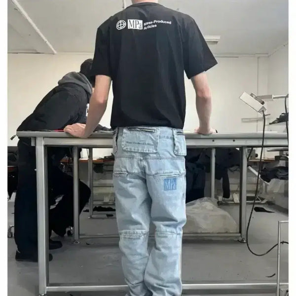 [BUNJANG] Plastic Product MPa Bag Pants Light Blue S / 플라스틱 프로덕트 MPa BAG PANTS 연청 S