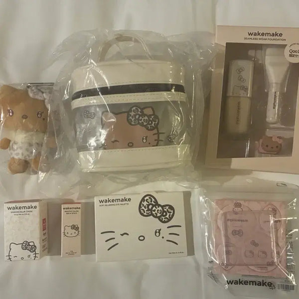 [BUNJANG] WakeMake Gal Kitty Edition Warm Tone Cosmetics Goods Set / !일본수량한정새제품! 웜톤 웨이크메이크 갸루키티 에디션 화장품 굿즈 세트