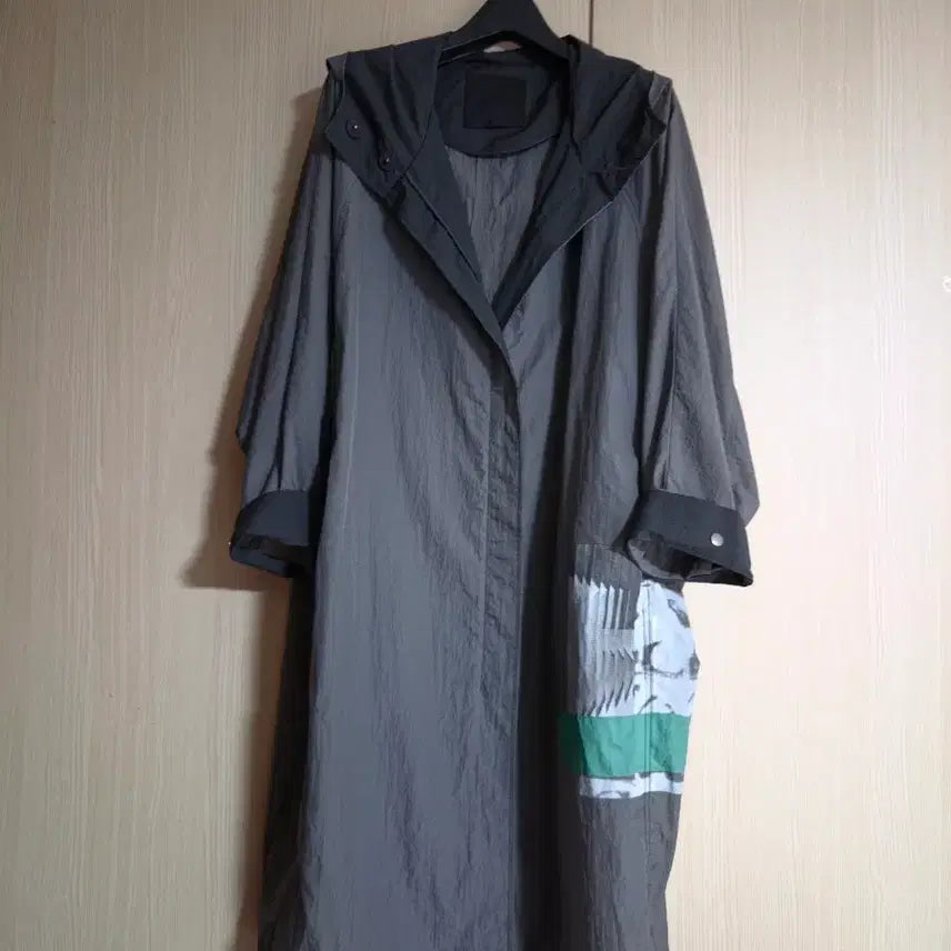 [BUNJANG] Demu Park Moo Crinkled Long Hooded Jacket Free Size (55-77) / 데무박춘무 바스락 롱 후드자켓 프리(55~77)사이즈