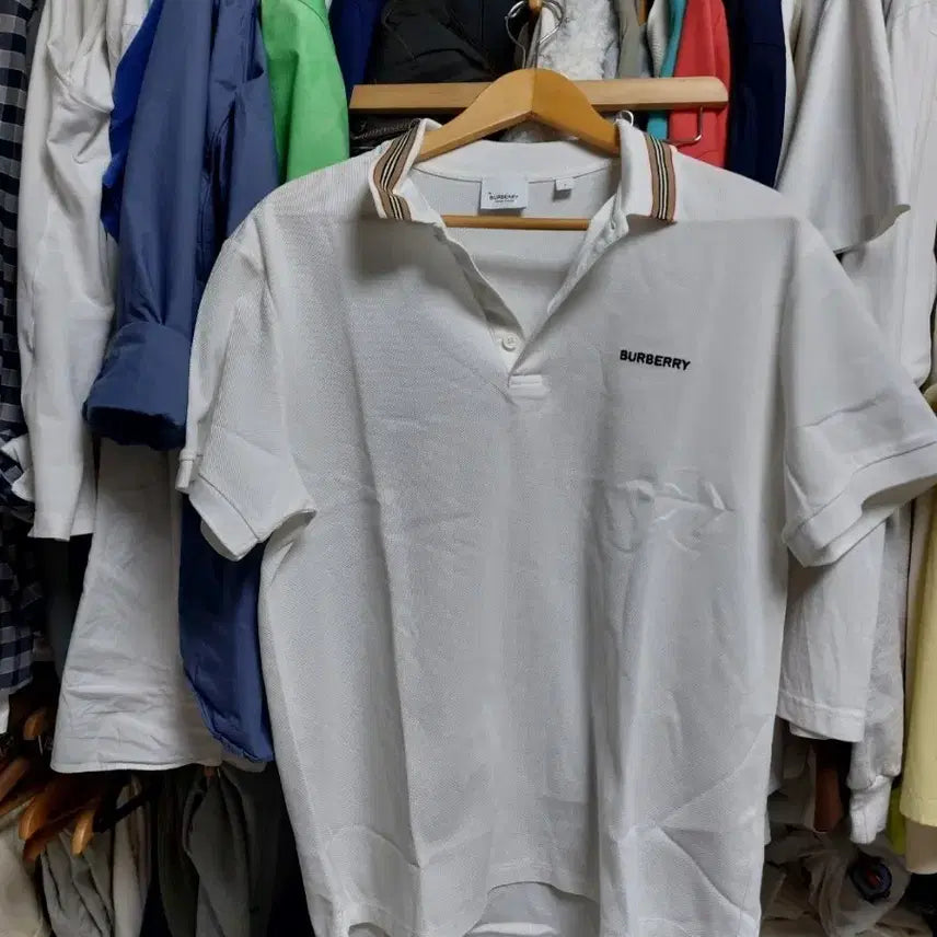 [BUNJANG] Burberry Icon Stripe Johnson Polo Shirt L / 버버리 아이콘 스트라이프 존슨 카라티 L
