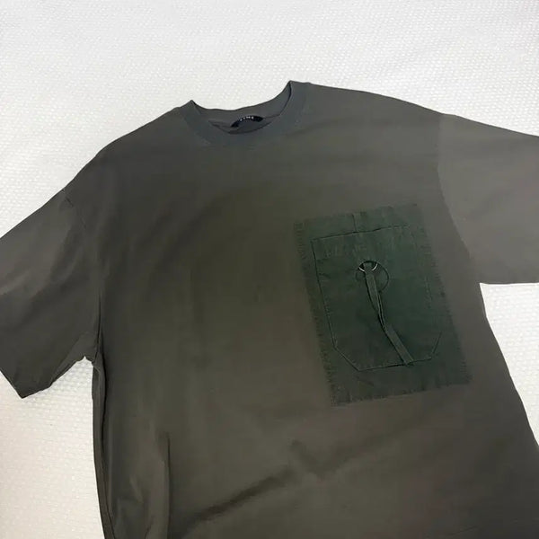 [BUNJANG] Time Homme Khaki Semi-Oversized Short Sleeve T-Shirt / 타임옴므 카키 반팔 티셔츠 세미오버 105 사이즈 (110 여유로움)