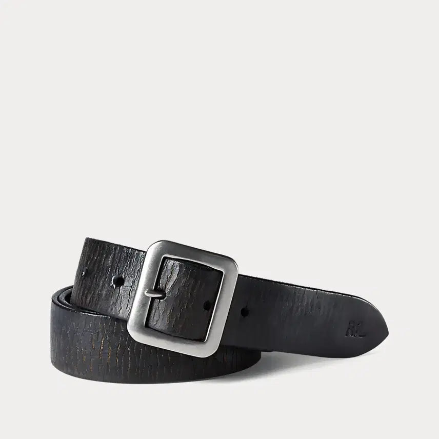 [BUNJANG] RRL Hand-Burnished Leather Belt Black 36 / RRL 핸드버니시 벨트 블랙 36