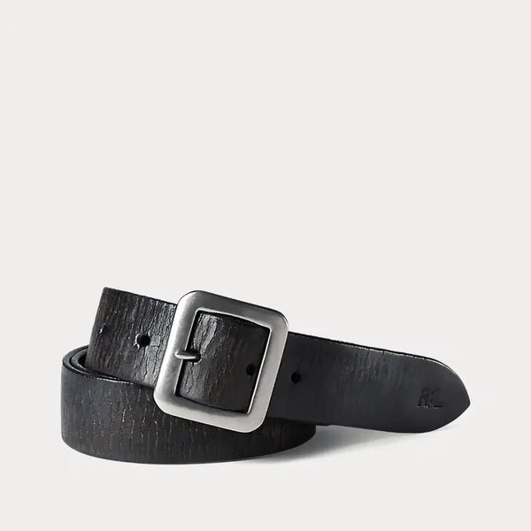 [BUNJANG] RRL Hand-Burnished Leather Belt Black 36 / RRL 핸드버니시 벨트 블랙 36