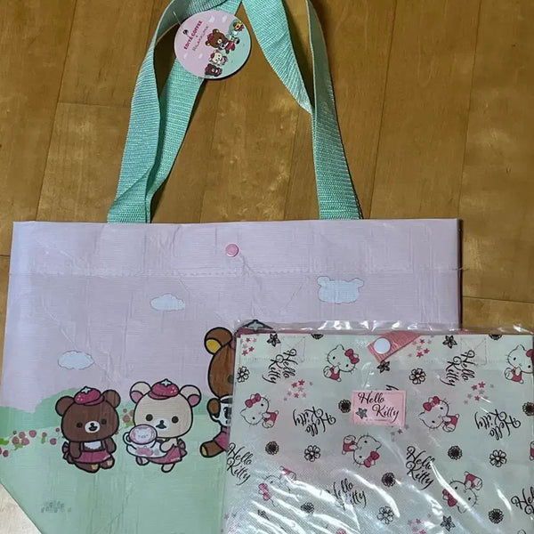 [BUNJANG] Rilakkuma & Kitty Non-woven Bag Set / 세트) 리락쿠마 & 키티 부직포 가방