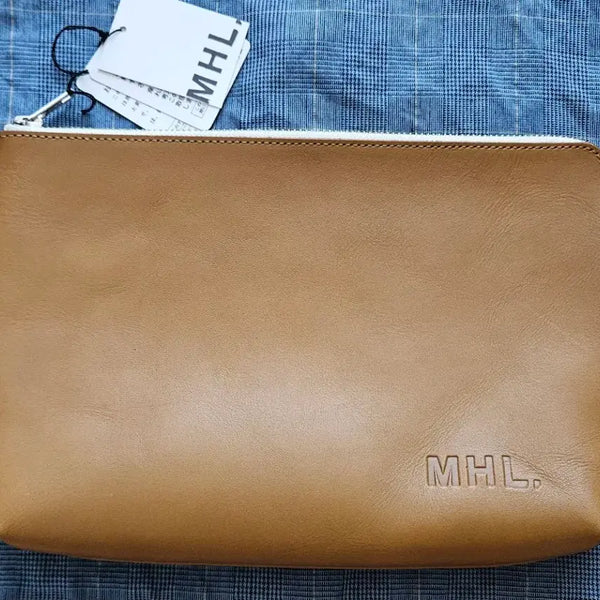 [BUNJANG] MHL. Margaret Howell Leather Pouch L Camel / MHL 마가렛호웰 가죽 파우치 L 새상품