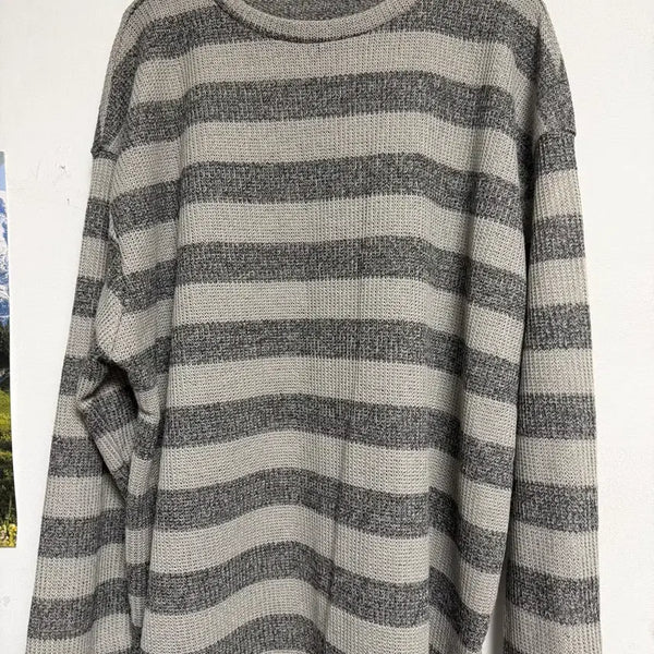[BUNJANG] Oversized Summer Knit Top - Khaki / 살안타템 여름니트 카키