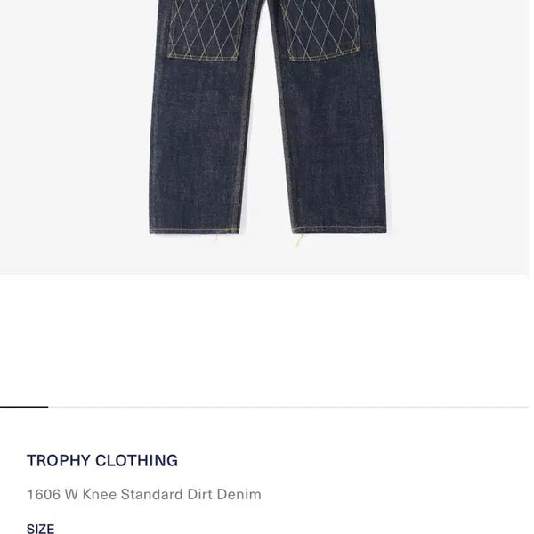 [BUNJANG] Trophy Clothing 1606 Double Knee Standard Dirt Denim Jeans (32) / 트로피클로딩 1606 더블니 wknees 무릎 퀼팅 더트데님 (32사이즈 / 택채새제품)