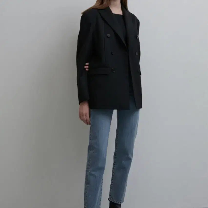 [BUNJANG] Dunst Double Breasted Wool Blazer Jacket (Small) / [던스트] 더블 브레스트 울 블레이저 자켓 (스몰)