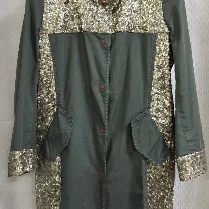 [BUNJANG] Project Phoce Sequin Khaki Field Jacket / 프로젝트 포체 스팽글 야상 카키 66