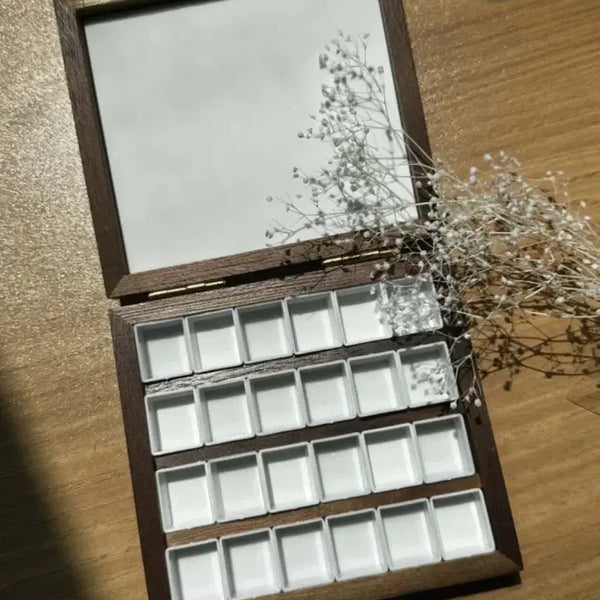 [BUNJANG] Walnut Wood Palette for Watercolor/Gouache/Face Painting / 물감 파레트-월넛 나무 팔레트 미술 수채 분장용