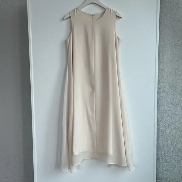 [BUNJANG] OOAGANT Ivory Chiffon Long Maxi Dress / OOAGANT 아이보리 쉬폰 롱 맥시 원피스