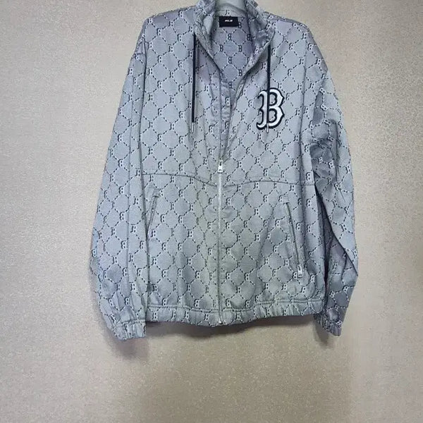 [BUNJANG] MLB Logo Pattern Zip-Up Jacket / MLB 로고 패턴 집업 자켓
