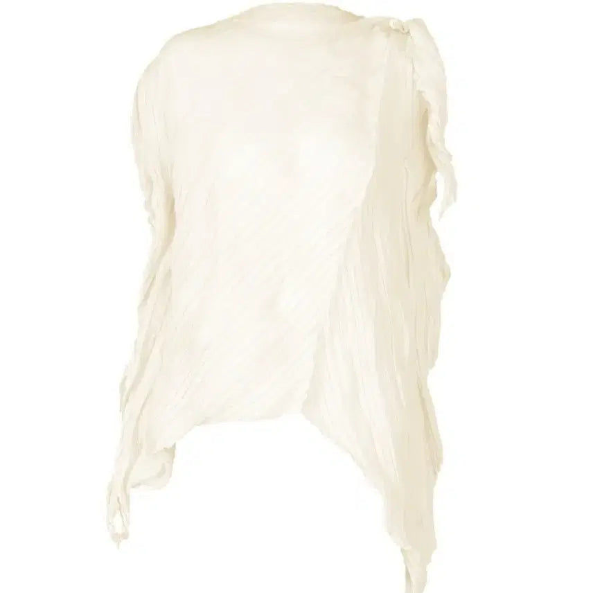 [BUNJANG] Issey Miyake Wrinkled Twist Top White / 이세이미야케 링클드트위스트 탑