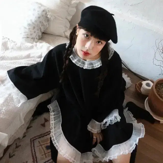 [BUNJANG] Fletta 35 Lace Cape Dress / [택O미시착새상품] 플레따 35 드레스 원피스 레이스 케이프 fletta