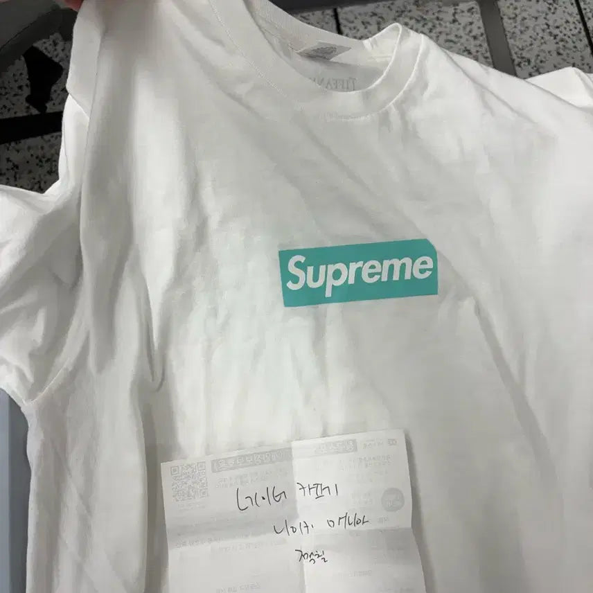 [BUNJANG] Supreme Tiffany & Co. Box Logo T-Shirt / [L] 슈프림 티파니 박스로고 반팔