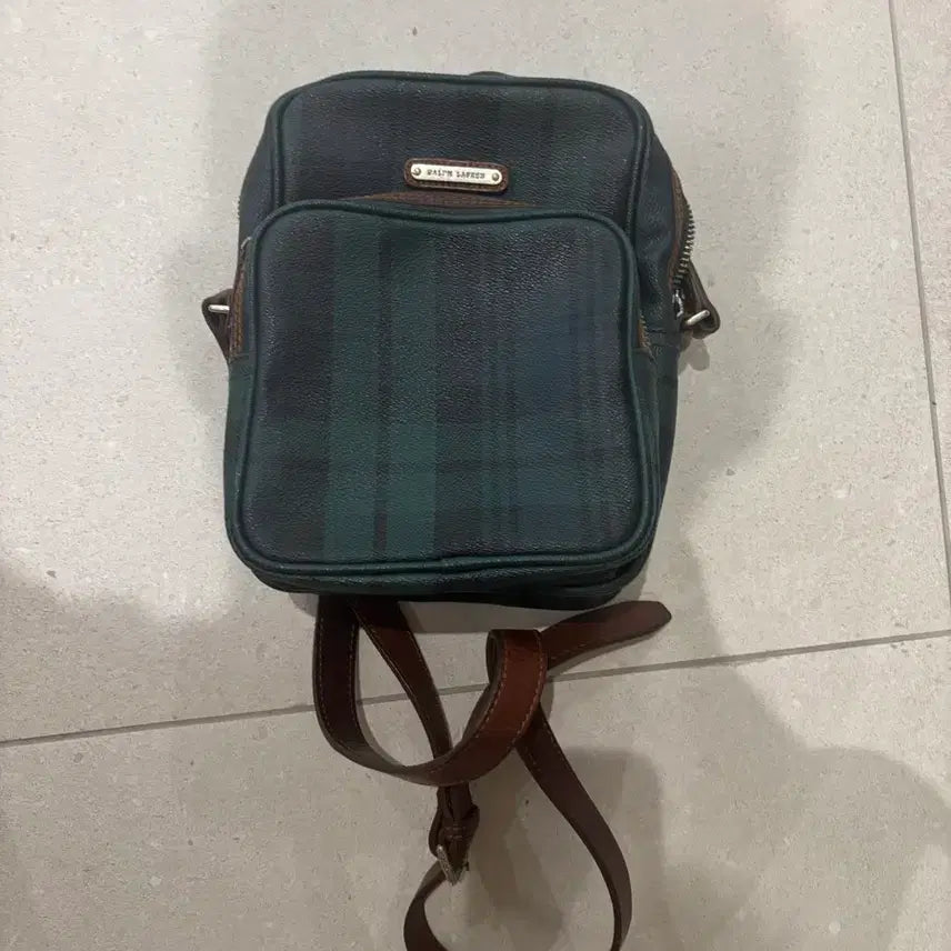 [BUNJANG] Polo Ralph Lauren Check Pattern Crossbody Bag / 폴로 랄프로렌 체크 패턴 크로스백