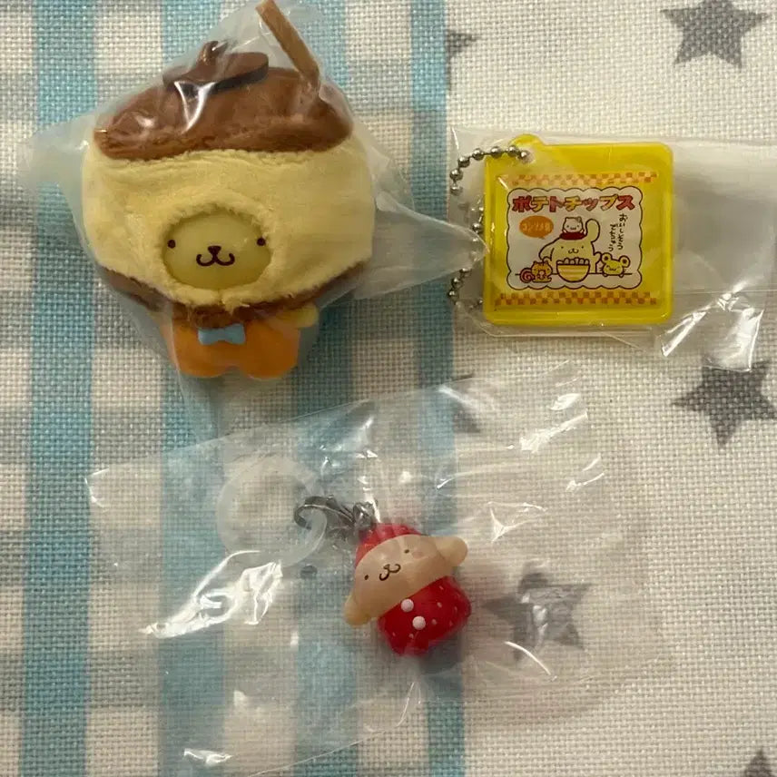 [BUNJANG] Pompompurin Strawberry Chibi Tamagotchi Gacha Keyring Bundle Set / 일괄 폼폼푸린 푸딩 딸기 메지루시 가챠 키링 치비토모 세트