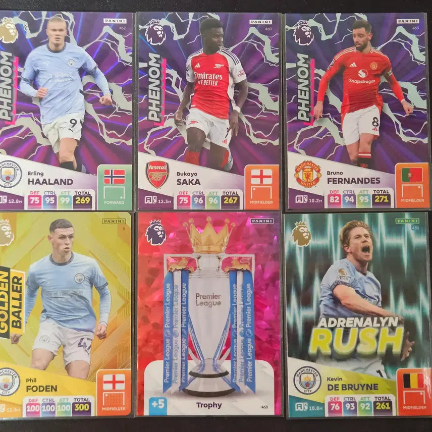 [BUNJANG] Panini 24/25 Premier League Soccer Cards Bundle Set (Foden Golden Baller, Haaland Phenom, etc.) / [Set] 파니니 24/25 프리미어리그 축구카드 (포든 골든볼러, 홀란 페넘 등)