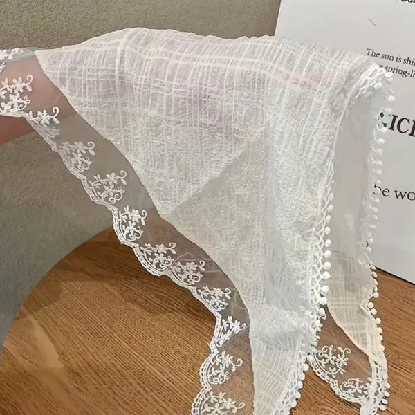 [BUNJANG] White Lace Head Scarf / 머리 레이스 스카프