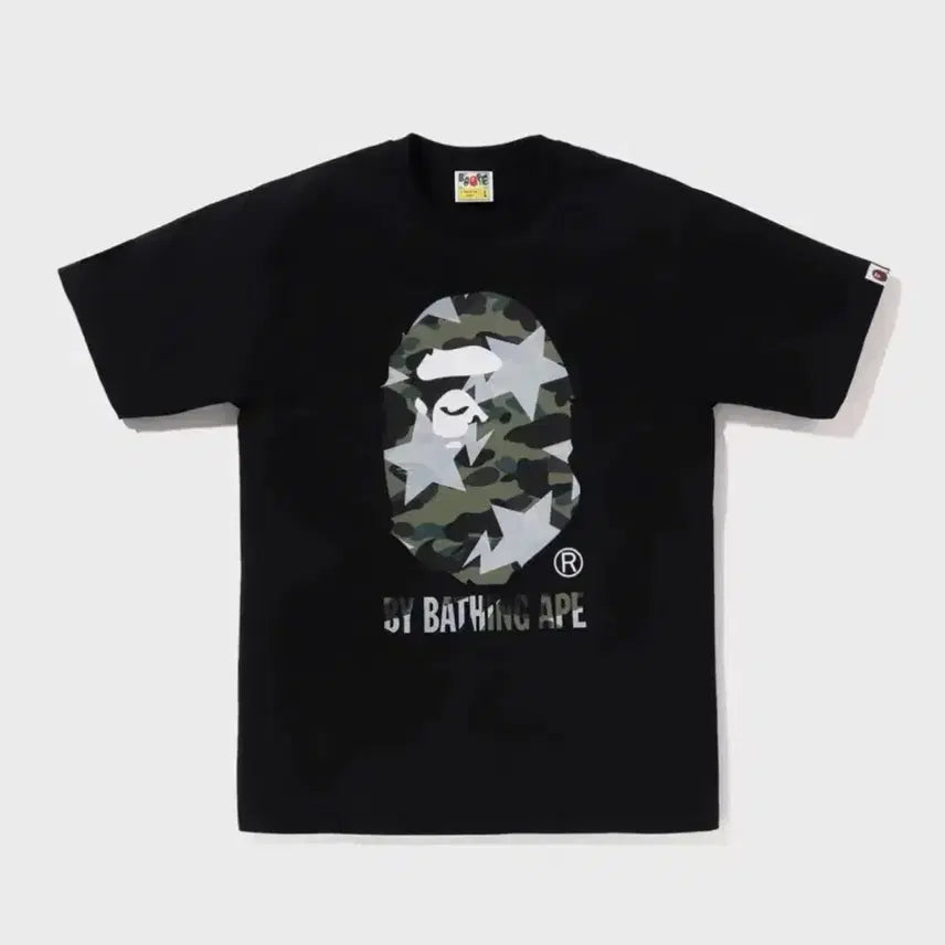 [BUNJANG] BAPE Star Over Print First Camo Tee / 베이프 티셔츠 스타 오버 프린트 퍼스트 카모 블랙