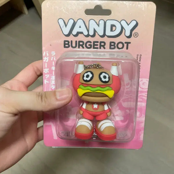 [BUNJANG] Bandai The Pink BurgerBot Figure Keychain / 반디더핑크 버거봇 피규어 키링 키체인 햄버거