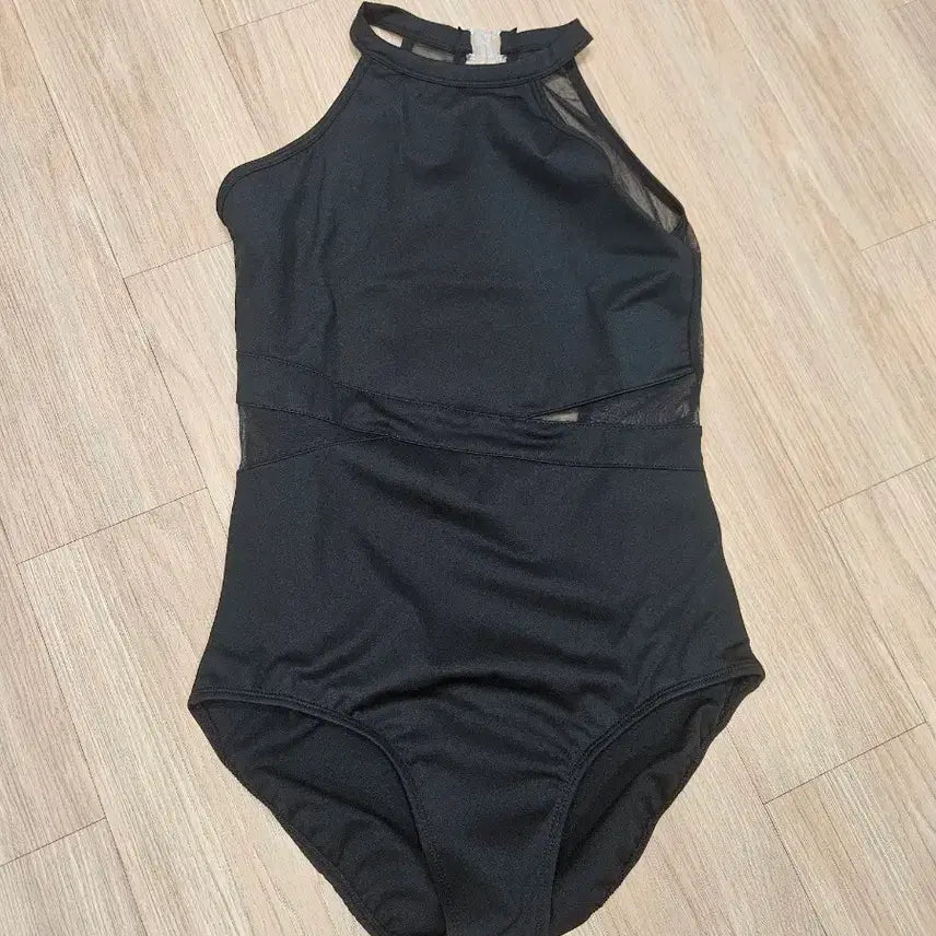 [BUNJANG] Mesh Halterneck Leotard Ballet Wear - Black, Medium / (새상품) 메쉬 홀터넥 레오타드 발레복 블랙 M