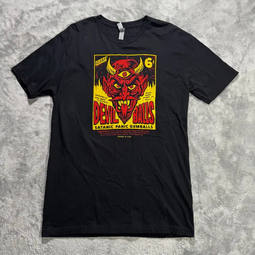 [BUNJANG] US Vintage Devil Ball Satan T-Shirt / [M] 미국빈티지 데빌볼 사탄 반팔 티셔츠