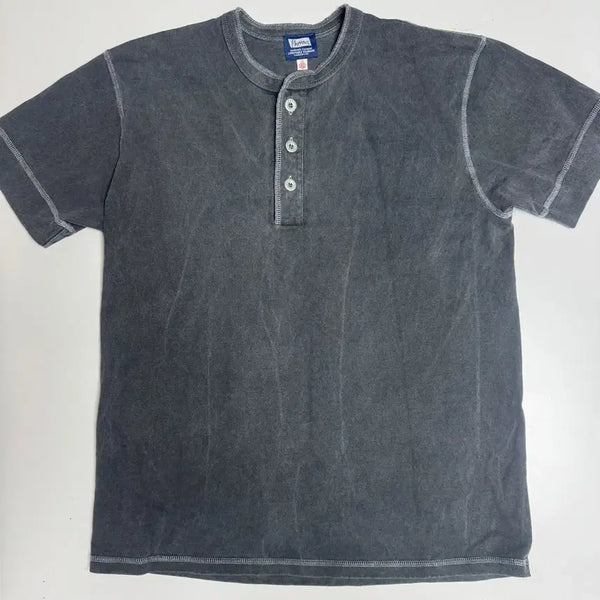 [BUNJANG] Pherrow's Pigment Henley Neck Short Sleeve T-Shirt (S.Black) / 페로우즈 헨리넥