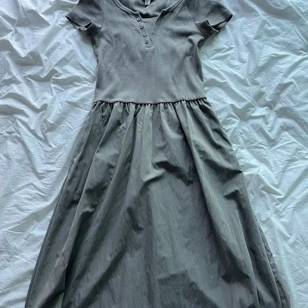 [BUNJANG] H&M Ribbed Flare Long Dress / H&m 골지 플레어 리브드 롱 원피스