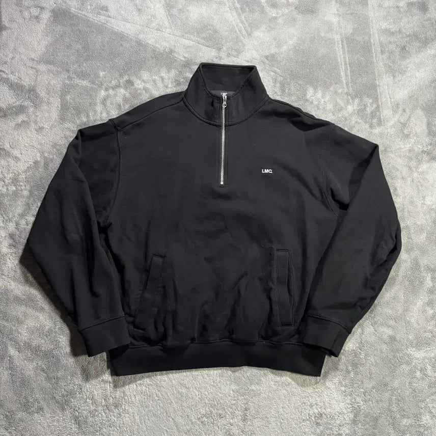 [BUNJANG] LMC Black Half-Zip Sweatshirt / [L] LMC 반집업 블랙 맨투맨