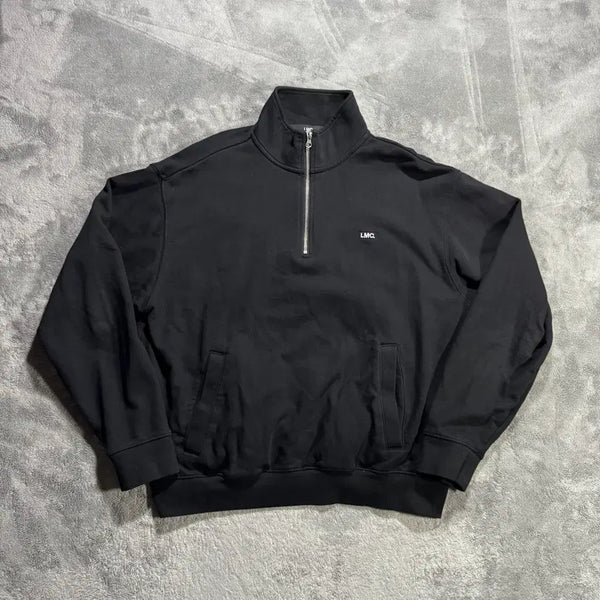 [BUNJANG] LMC Black Half-Zip Sweatshirt / [L] LMC 반집업 블랙 맨투맨