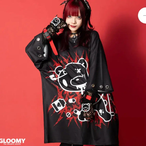 [BUNJANG] ACDC RAG Gloomy Bear Graphic T-Shirt / [오늘만] ACDC RAG 글루미 베어 그래픽 반팔 티셔츠 중성계섭컬지뢰계펑크