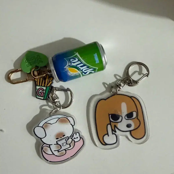 [BUNJANG] Sprite Can & Character Keychain Set / 키링 세트