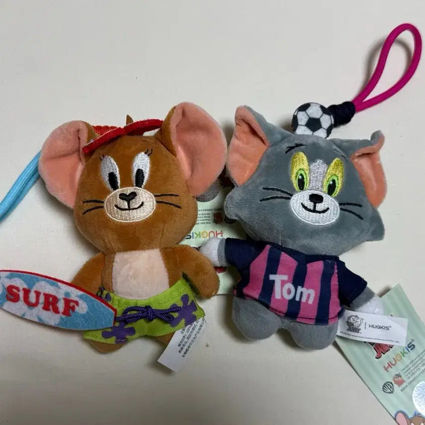 [BUNJANG] Tom and Jerry Plush Keychains Set of 2 / 톰과 제리 인형 키링 2종 세트