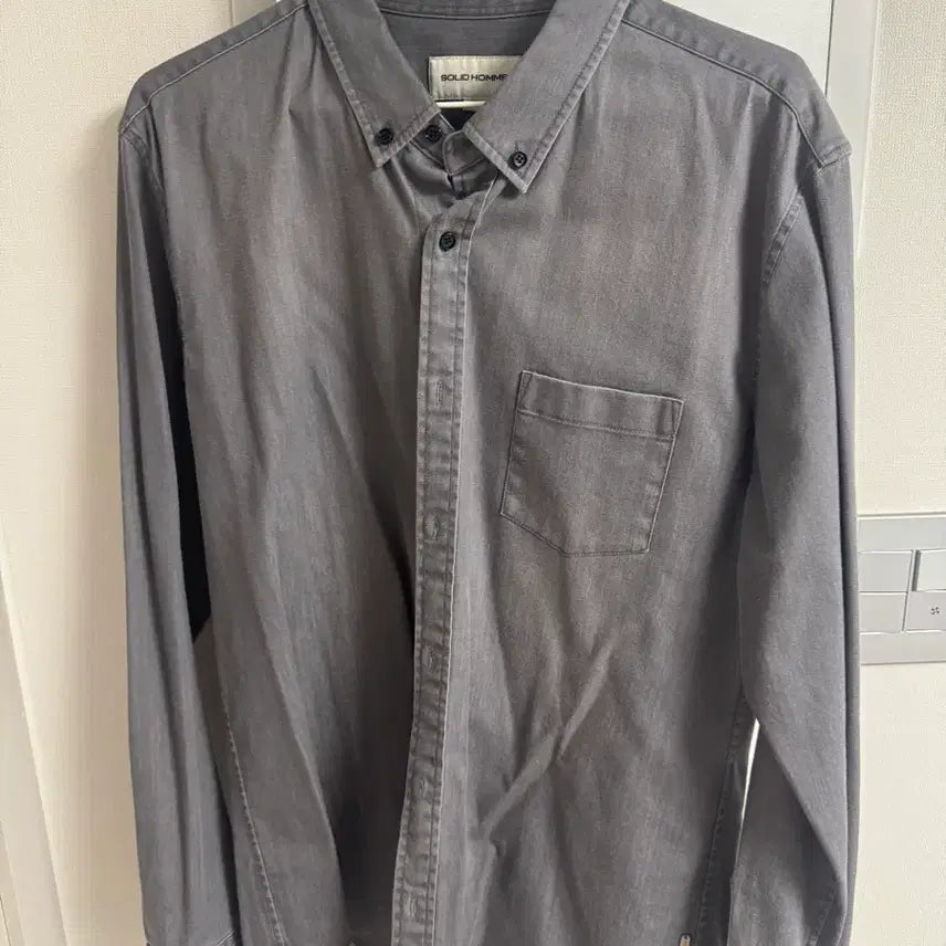 [BUNJANG] Solid Homme Grey Denim Shirt / 솔옴 그레이 청 셔츠