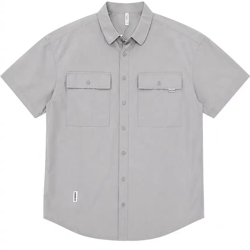 [BUNJANG] Gray Short Sleeve Shirt / 여름  반팔 셔츠 그레이