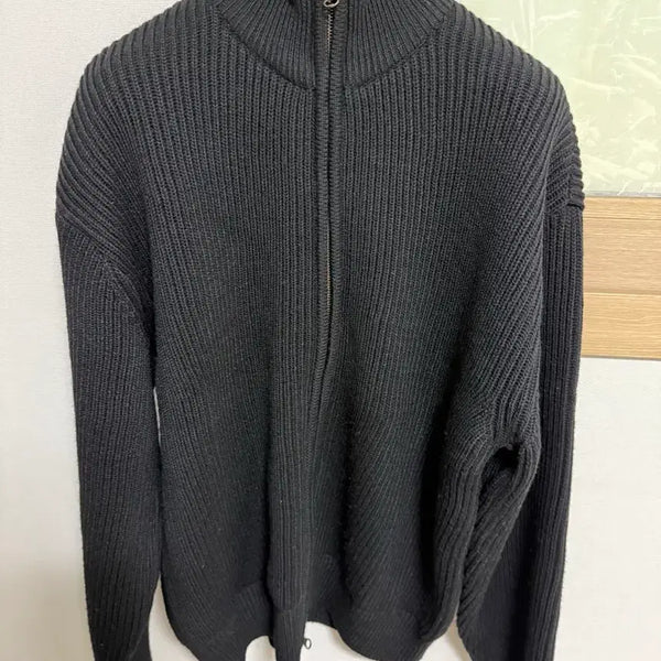 [BUNJANG] Amomento Men's Zip-Up Cardigan Black / 아모멘토 남성 집업 가디건
