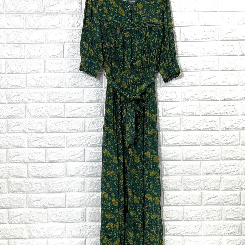 [BUNJANG] Soeur Women's Green Floral Long Dress / soeur 여성 그린 플로럴 롱 원피스 34