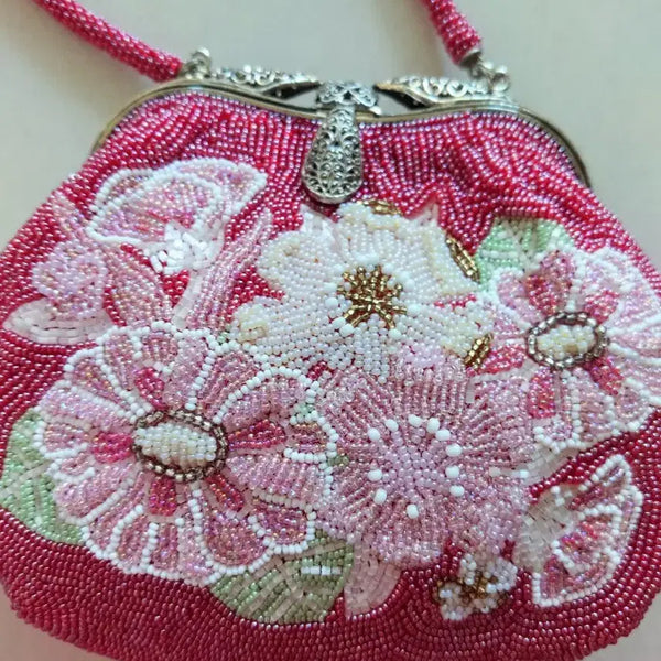 [BUNJANG] Handmade Beaded Flower Tote Bag / 핸드메이드 비즈 꽃 토트백