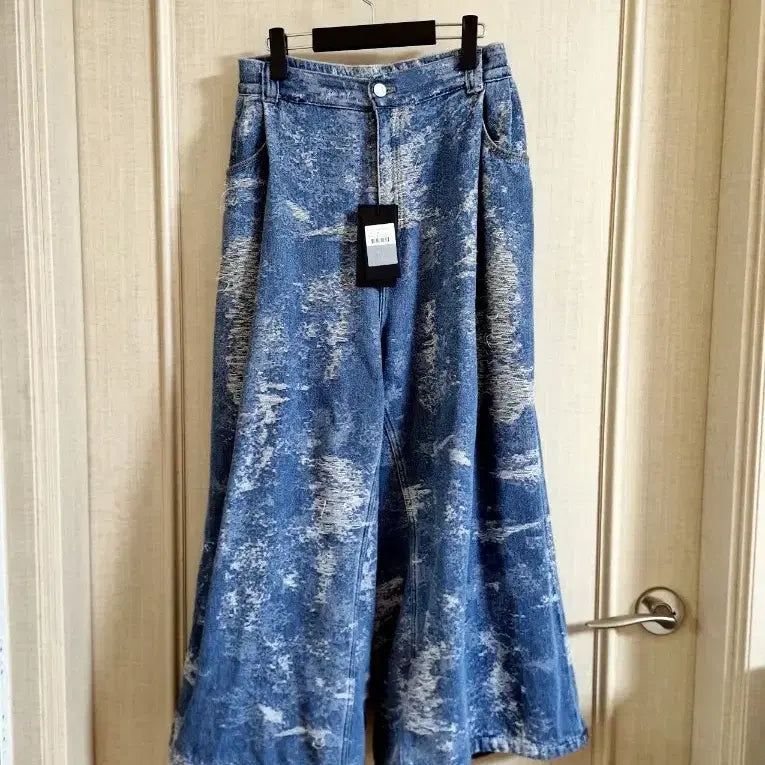 [BUNJANG] Songzio Homme Structure Chrome Wide Denim Pants / 송지오옴므 스트럭처 크롬 와이드 데님 팬츠 78
