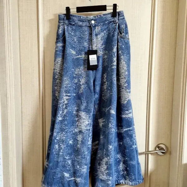 [BUNJANG] Songzio Homme Structure Chrome Wide Denim Pants / 송지오옴므 스트럭처 크롬 와이드 데님 팬츠 78