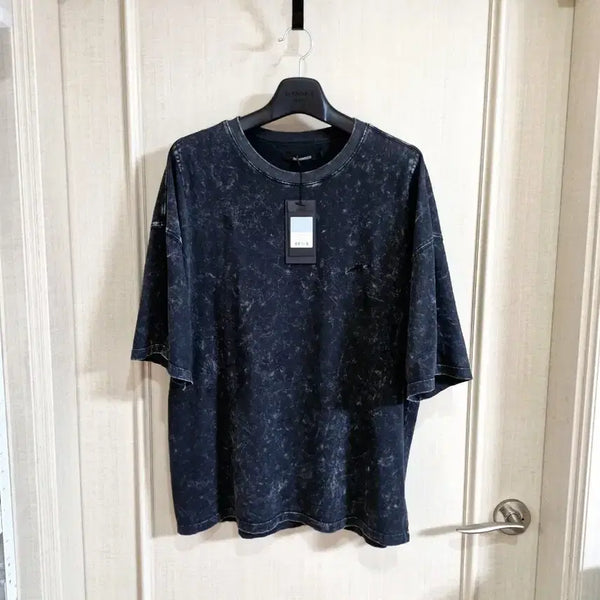 [BUNJANG] ZIOZIA Phobiaism Embroidered Dyeing T-Shirt Black / 25SS 지오송지오 포비즘 엠브로이드 다잉 티셔츠 블랙 100